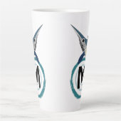 Zwaardvis-pompelmonogram Latte Mok (Voorkant)