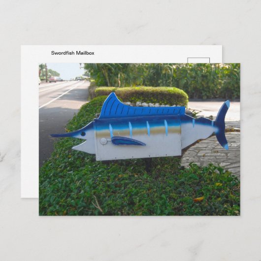 Zwaardvis Postbus op het eiland Hawaï Briefkaart (Voorkant / Achterkant)
