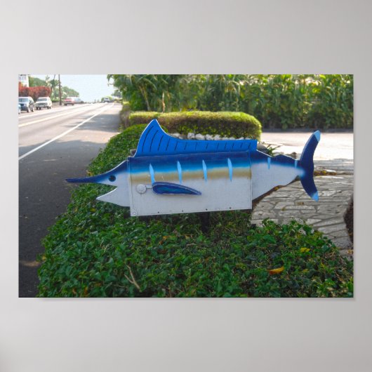 Zwaardvis Postbus op het eiland Hawaï Poster (Voorkant)