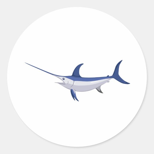 zwaardvis ronde sticker (Voorkant)