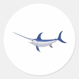 zwaardvis ronde sticker