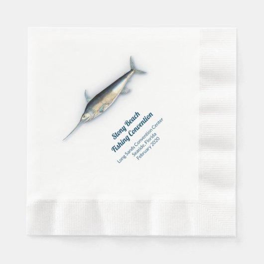 Zwaardvis Vissende het Verdrag inzake drijfzout Servet (Voorkant)