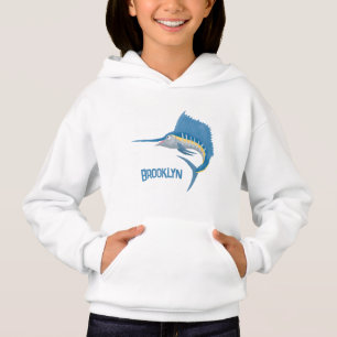 Zwaardvis zeilvis leuk cartoon illustratie