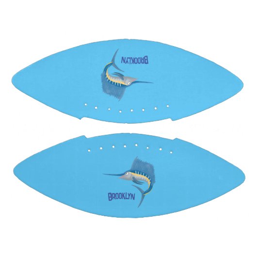 Zwaardvis zeilvis leuk cartoon illustratie american football (Panelen)