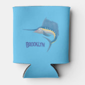 Zwaardvis zeilvis leuk cartoon illustratie blikjeskoeler (Voorkant)