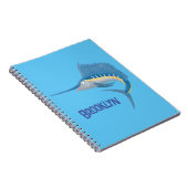 Zwaardvis zeilvis leuk cartoon illustratie notitieboek (Rechterzijde)