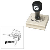 Zwaardvis zeilvis leuk cartoon illustratie rubberstempel (Gestempeld)