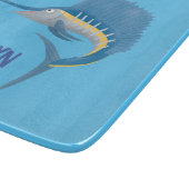 Zwaardvis zeilvis leuk cartoon illustratie snijplank (Hoek)