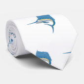 Zwaardvis zeilvis leuk cartoon illustratie stropdas (Opgerold)