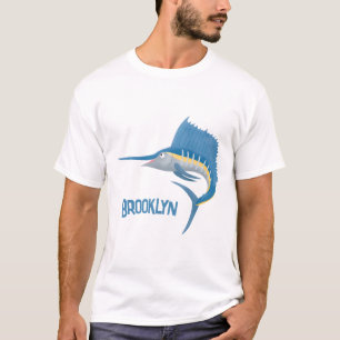 Zwaardvis zeilvis leuk cartoon illustratie t-shirt