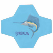 Zwaardvis zeilvis leuk cartoon illustratie voetbal (Enkel)