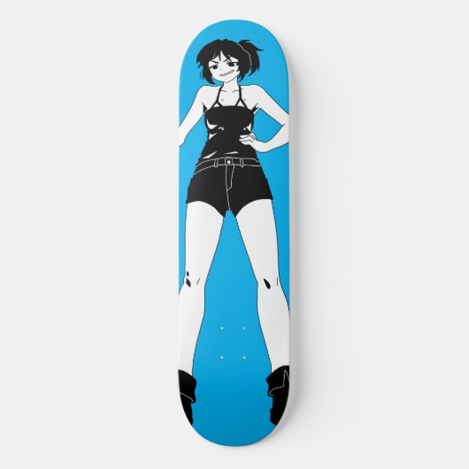 Zwaardvrouw Anime Girl Skateboard Deck (Voorkant)