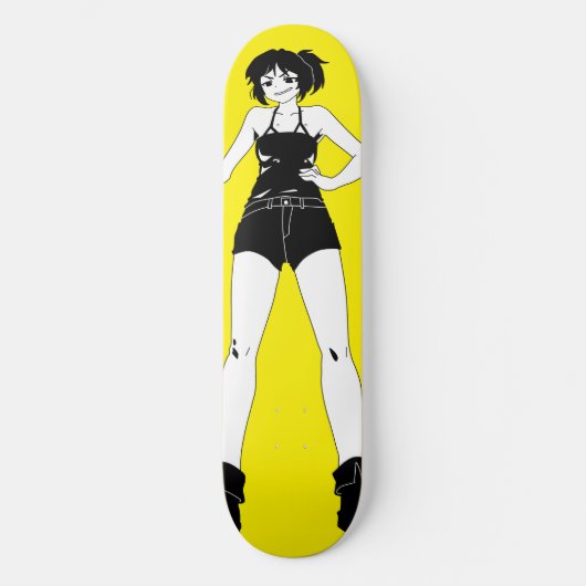 Zwaardvrouw Anime Girl Skateboard Deck (Voorkant)