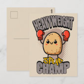 Zwaargewicht Spud Kampioen Boksen Aardappel Briefkaart (Voorkant / Achterkant)