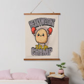 Zwaargewicht Spud Kampioen Boksen Aardappel Hangend Wandkleed (Slaapkamer)