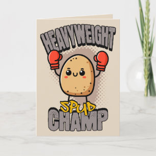Zwaargewicht Spud Kampioen Boksen Aardappel Kaart