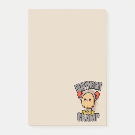Zwaargewicht Spud Kampioen Boksen Aardappel Post-it® Notes (Voorkant)