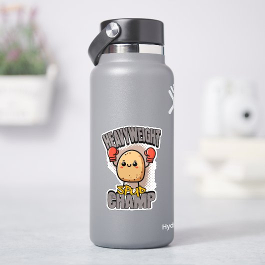 Zwaargewicht Spud Kampioen Boksen Aardappel Sticker (HydroFlask)