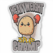 Zwaargewicht Spud Kampioen Boksen Aardappel Sticker (Voorkant)