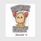 Zwaargewicht Spud Kampioen Boksen Aardappel Sticker (Vel)