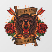 Zwaarlijk Beer is wrang en wild Raamsticker (Vel)