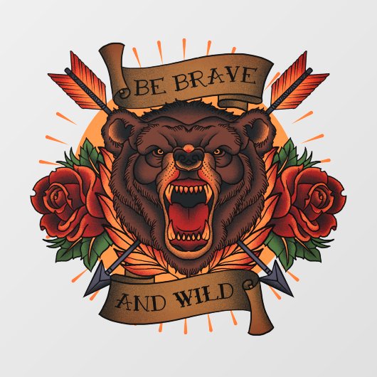 Zwaarlijk Beer is wrang en wild Raamsticker (Vel)