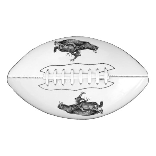 Zwaarlijk beer jagen in eenvoudige tekening american football (Voorkant)