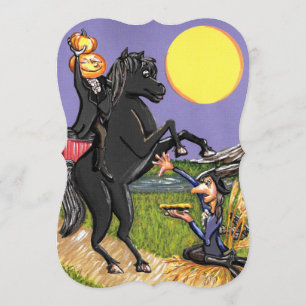 Zwaarloze Horseman Ichabod Crane Invitation Bracke Kaart