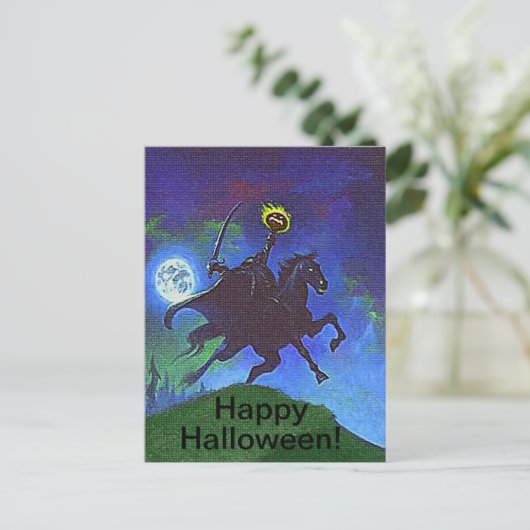 Zwaarloze Horseman in blauw licht Briefkaart (Staand voorkant)