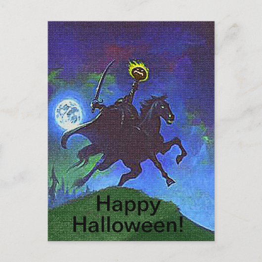 Zwaarloze Horseman in blauw licht Briefkaart (Voorkant)