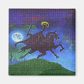 Zwaarloze Horseman in blauw licht Magneet (Voorkant)