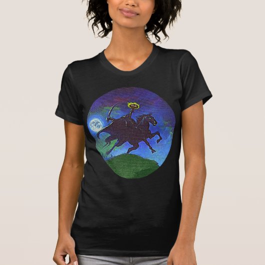 Zwaarloze Horseman in blauw licht T-shirt (Voorkant)