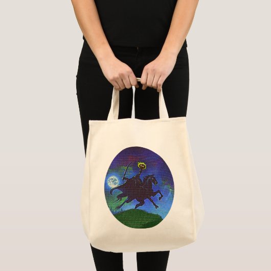 Zwaarloze Horseman in blauw licht Tote Bag (Voorkant (product))