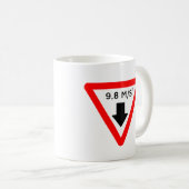 Zwaartekracht.  Het is de wet. Koffiemok (Voorkant rechts)