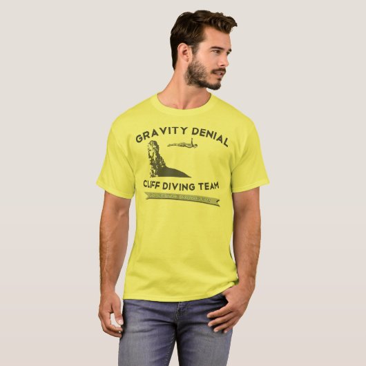 Zwaartekracht Ontkenning Cliff Diving Team T-shirt (Voorkant volledig)