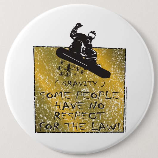 Zwaartekracht-Snowboarder Ronde Button 6,0 Cm (Voorkant)