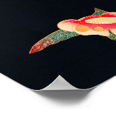 Zwaas en Camellia Flower  Bird Japans Poster (Hoek)