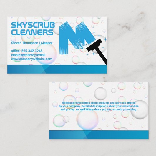 Zwabber | Zeepbellen Visitekaartje (Voorkant / Achterkant)