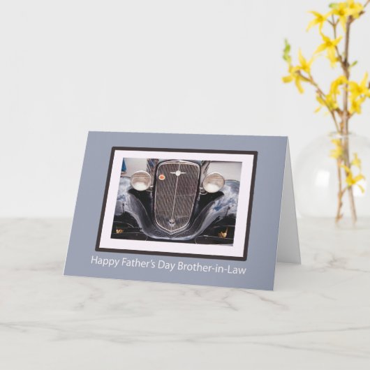 Zwager Vaderdag Classic Car Kaart (Gele Bloem)
