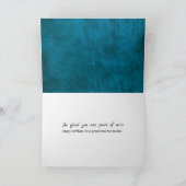 Zwager Verjaardag Blauwgroen Leder Kaart (Binnen)