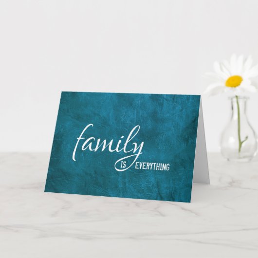 Zwager Verjaardag Blauwgroen Leder Kaart (Kleine Plant)