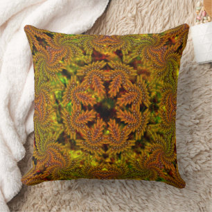 Zwak geelachtige kaleidoscoop boven abstract afbee kussen