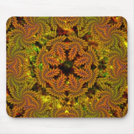 Zwak geelachtige kaleidoscoop boven abstract afbee muismat (Voorkant)