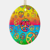 Zwak Kinder kleuren-PEACE-out-round-versiering Keramisch Ornament (Rechts)
