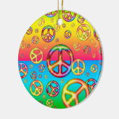 Zwak Kinder kleuren-PEACE-out-round-versiering Keramisch Ornament (Links)