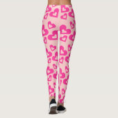 Zwak licht en donkerroze harten Leggings (Achterkant)