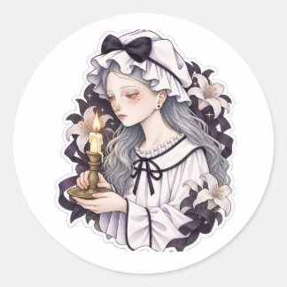 Zwakke Kaars Ronde Sticker