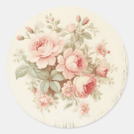 Zwakke Roze Schitteringen Shabby Chic Ronde Sticker