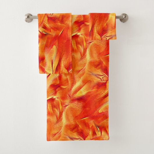 Zwakke textuur zeer satijn, veel roodachtig gouden bad handdoek (Insitu)