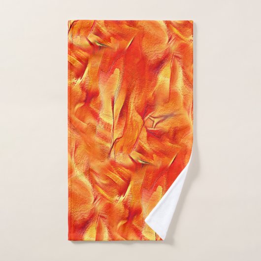 Zwakke textuur zeer satijn, veel roodachtig gouden bad handdoek (Handdoek)